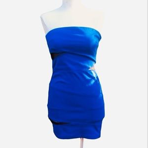 Strapless Mesh Cutout Bodycon Dress